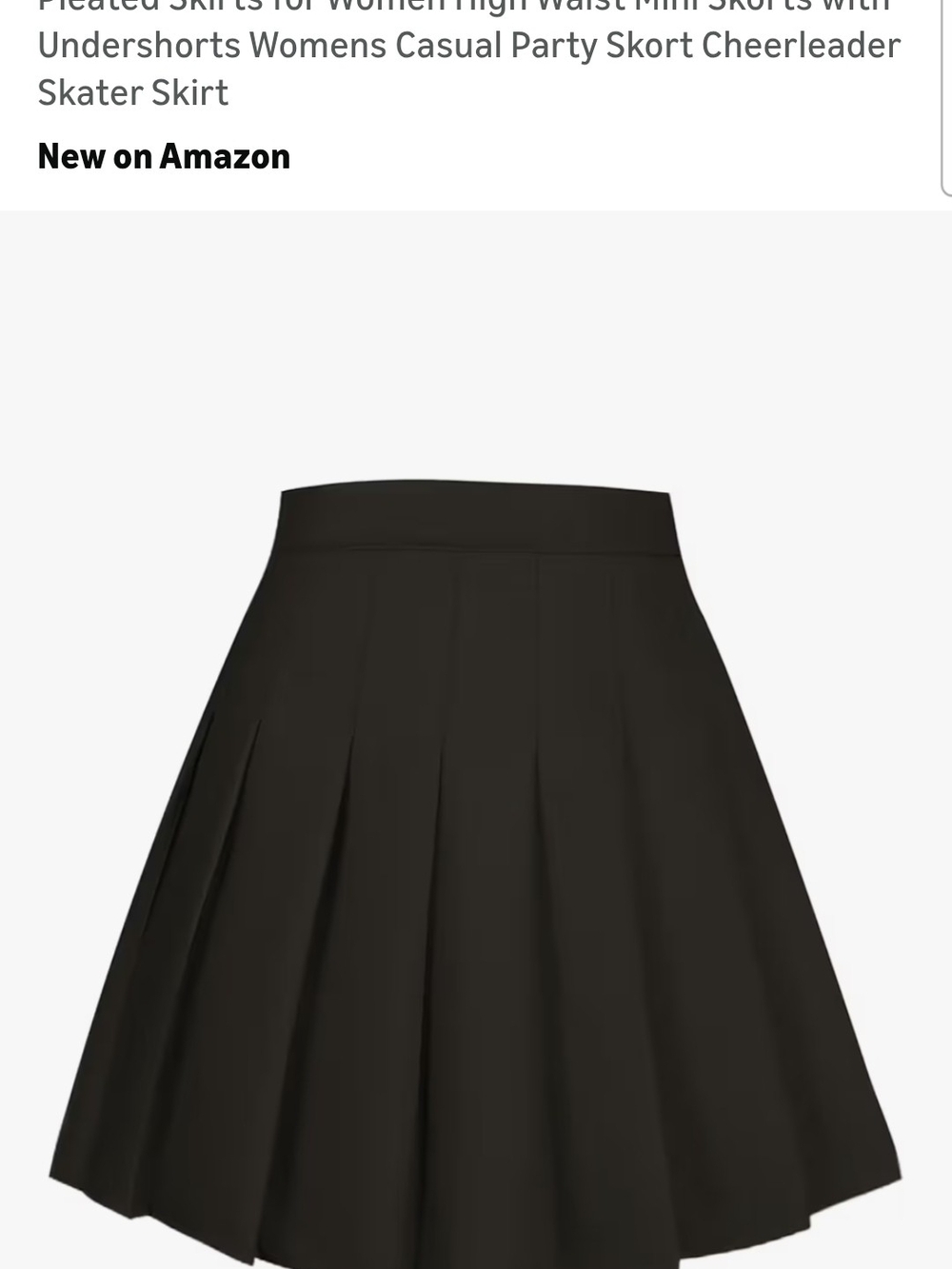 High-Waist Pleated Mini Skirt - Black